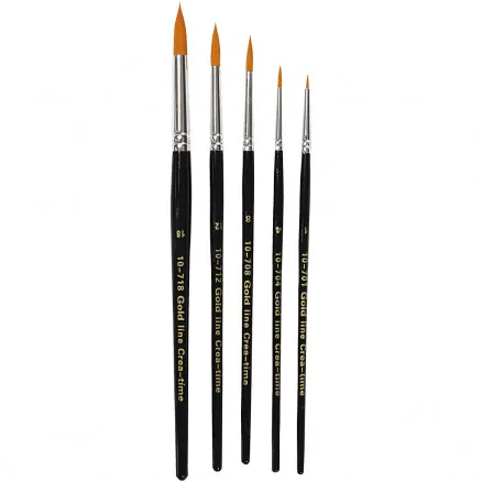 Gold Line -Pinsel, Nr. 1–18, L: 2–7 mm, rund, 5 Stk.
